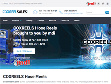 Tablet Screenshot of coxreelsales.com